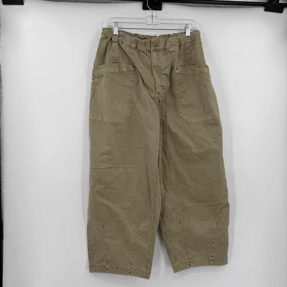Anthropologie Wide Leg Utility Pants - Olive